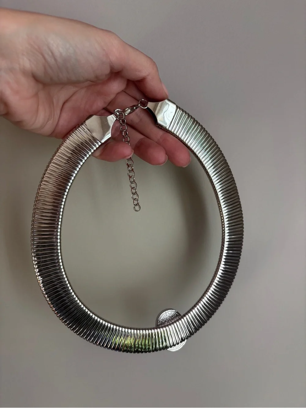Opyum Silver Color Brass Collar Necklace - Picture 4 of 8